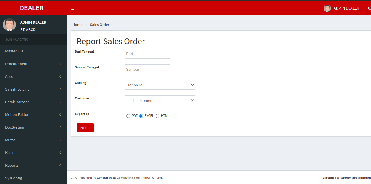 Report Sales Order